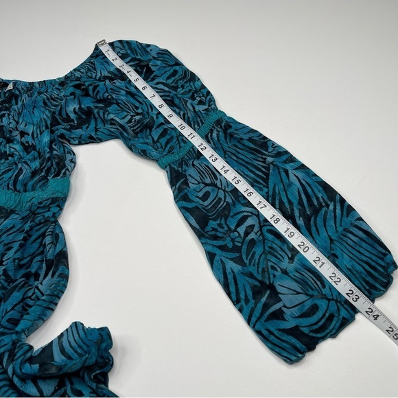 Lotus Traders Dress Batik Asymmetrical Babydoll Fairy Whimsigoth Black Blue OS - Picture 11 of 12